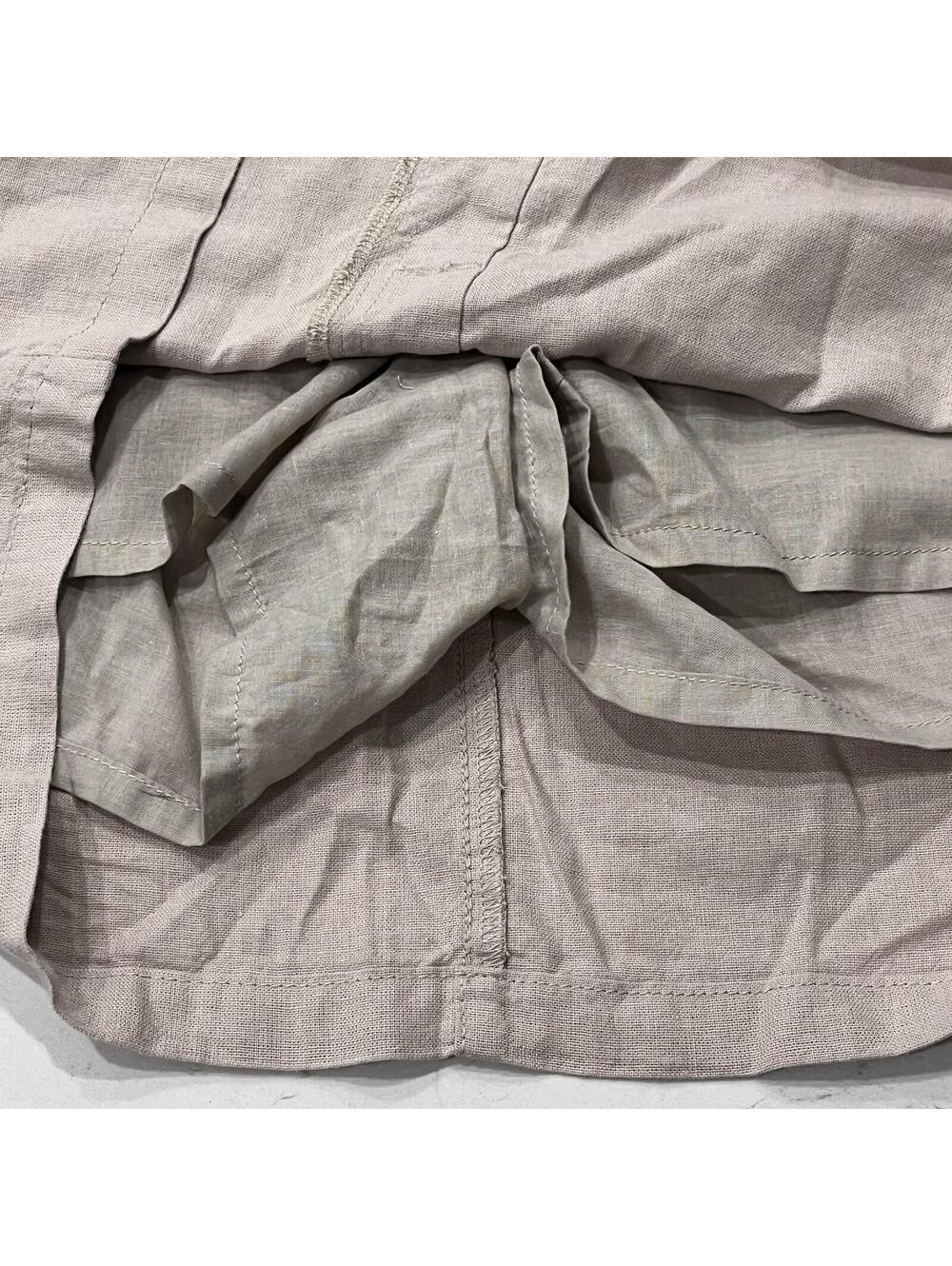 Purple & More Beige Linen Blend Mini Skirt Women’s Large Coastal Beach Cottage - Picture 10 of 10